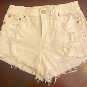 Aeropostale White High-Rise Denim Shorty Shorts size 0. All shorts, 3 for $15